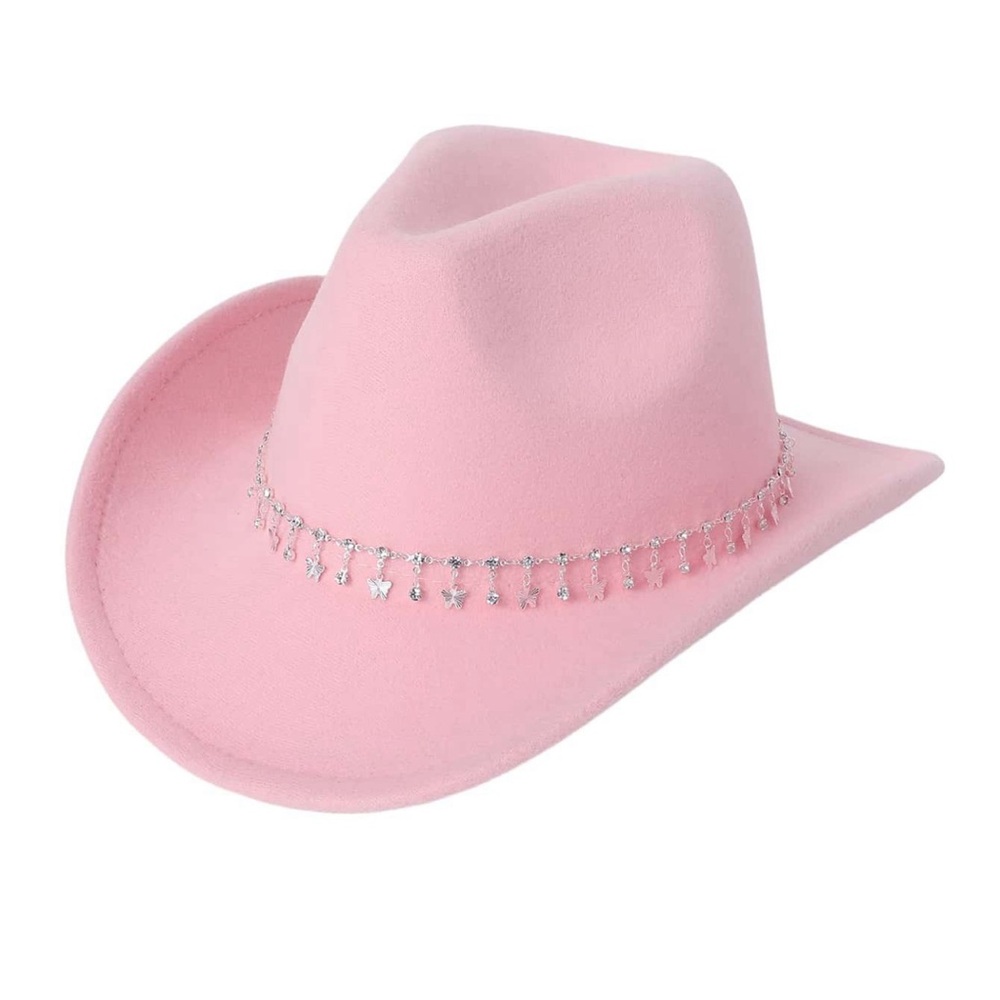 Passion of Essence Pink Cowboy Hat with Silver Accents